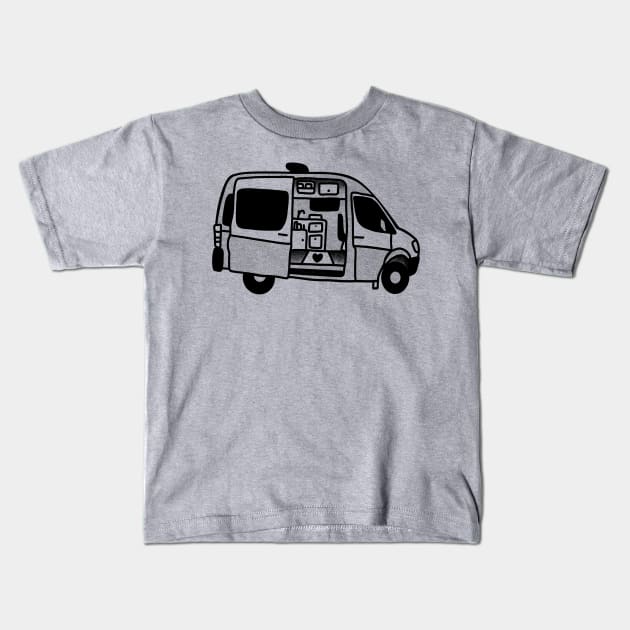 Sprinter van conversion Kids T-Shirt by Tofuvanman